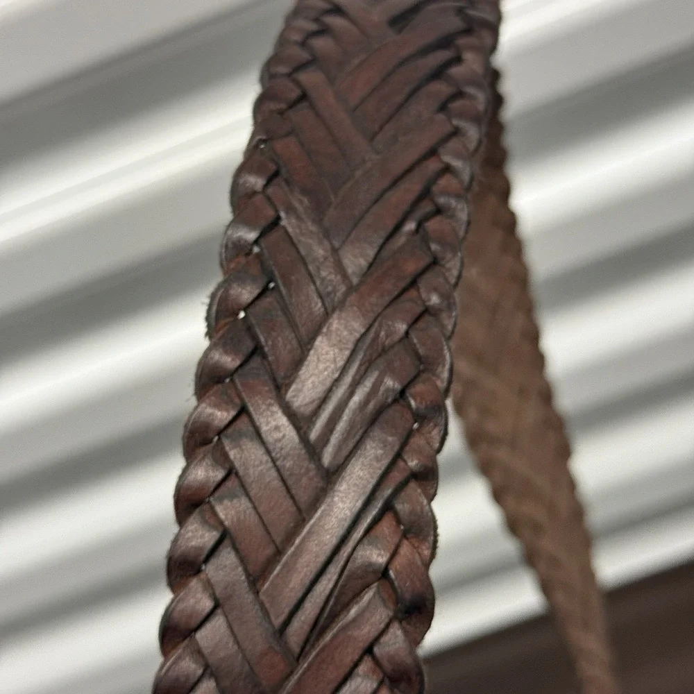 BED|STU Cobbler Series Genuine Leather Woven Belt Braided Brass XL 42